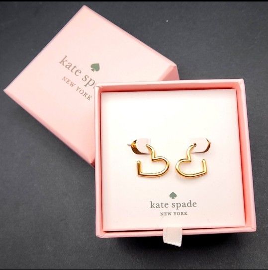 Kate Spade gold open heart earrings