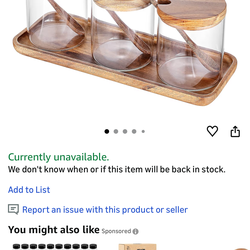 3 PCS Stylish Simple Condiment Canisters Pots Set, Decorative Storage Seasoning Glass Container Box with Bamboo Spoon Lid and Base for Home Kitchen ca