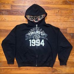 supreme mm6 maison medium margiela black zip up hoodie