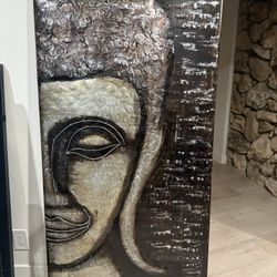 Large Textured Buddha Wall Art