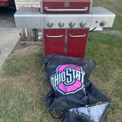 Outdoor Four Burner Propane Grill With Side Burner