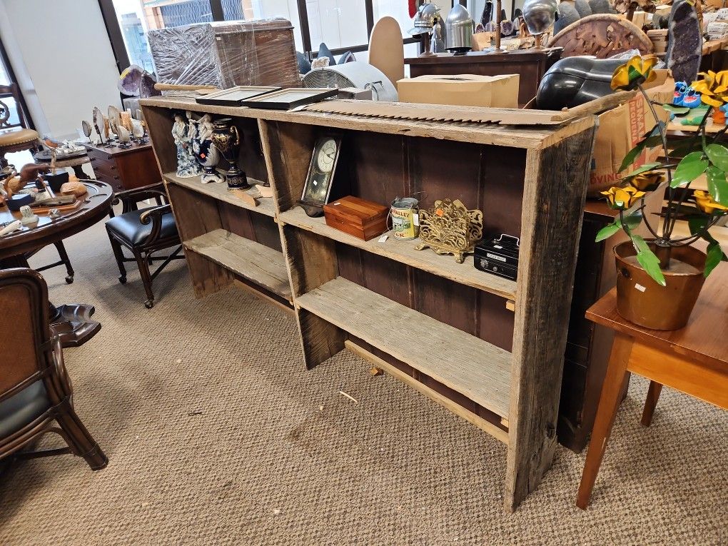 Rustic Wood And Tin Shelf
