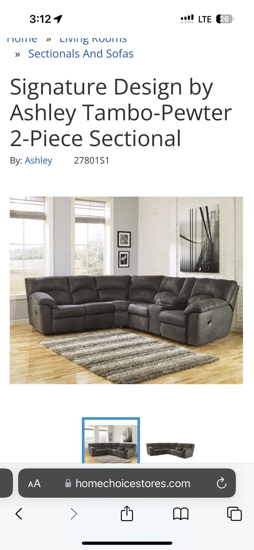 2 Piece Sectional