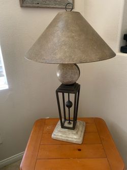 Two stone lamps