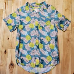 Cat & Jack Boys Pineapples & Palms Print Button Up Shirt (XL ~ 16)