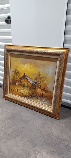 CLASSY LANDSCAPE OIL PAINTING signed  27"× 31"