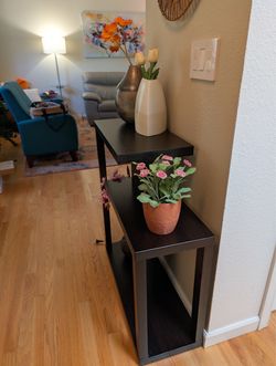 Side Table w/ Artificial Flower pots