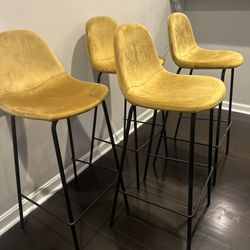 Velvet Bar Height Stools