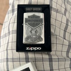 Metal Harley Davidson Zippo Lighter Brand New In Box