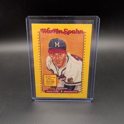 1989 Leaf Warren Spahn Puzzle Card Donruss Diamond King Braves 🔥