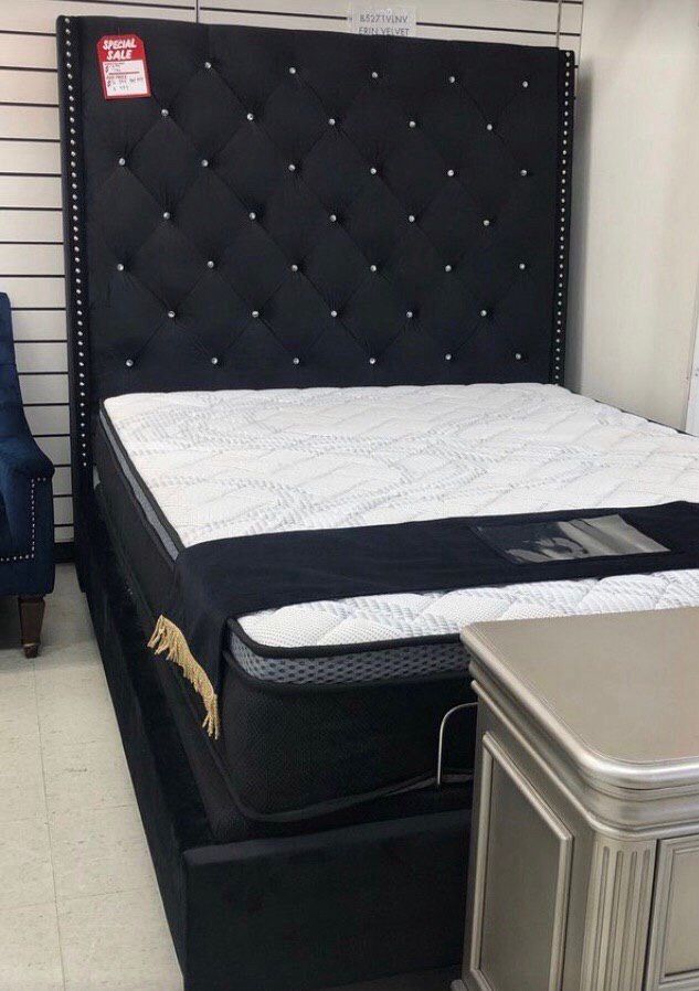 Black Q Size Bed Frame