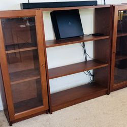 3 - Piece  Section Solid Wood Display Cabinet.  40” T x 15” D x 50” W
