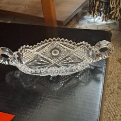 vintage pressed glass dish 
