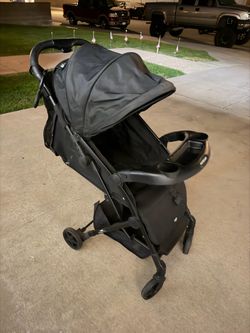 Mompush Black Baby Stroller with Canopy and Cup Holder