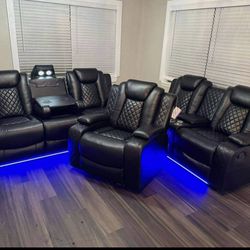 Recliner Set Black 
