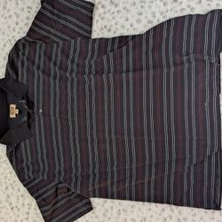 Shipping Available: Men's 4XLT Black Pinstriped Polo 