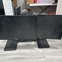 Dell Dual Screen Monitors With Stand (no power Cords)