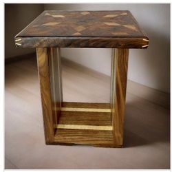 Walnut And Maple Side Table