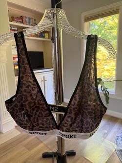 Sport Leopard Print Mesh Bralette Size 2XL