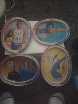 1984 Olympic Collectables McDonald's Tin Plates Platters, lot of 4