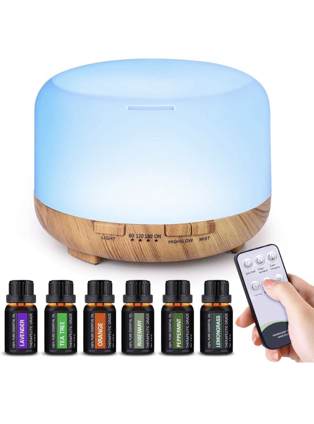 500ml Aromatherapy Diffuser with 6 Oils Set