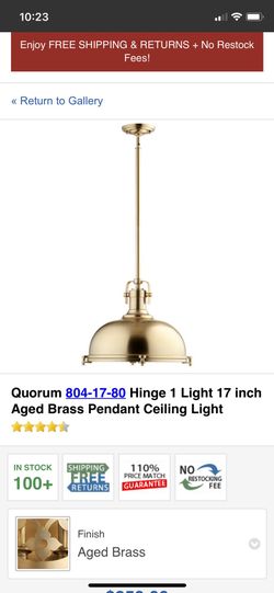 Quorum 16.5” Aged Brass Lights