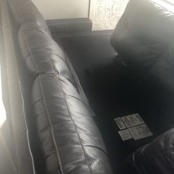 Brown Leather Sectional 
