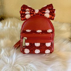 Loungefly Minnie Bow Backpack Wristlet New Disney