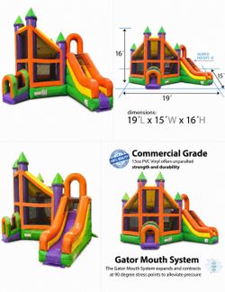Commercial Grade Inflatable Bounce House with Slide