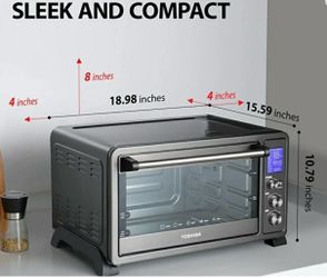 Toshiba AC25CEW-BS 1500W Convection Toaster Oven - Black Stainless Steel