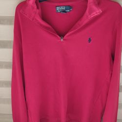 Ralph Lauren Polo Series Long Sleeve Red Large Quarters At Shirt