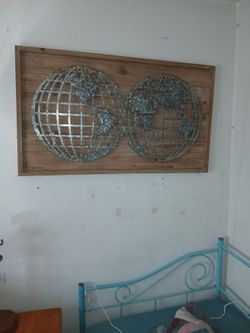 Wood and metal globe pictures