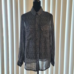 Mango Vintage Long Sleeve Semi-Translucent Shirt