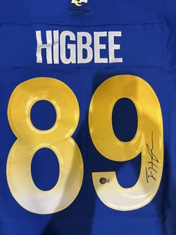 Tyler higbee Los Angeles Rams Jersey BAS (Beckett) Autographed Signed Super Bowl Champs NFL