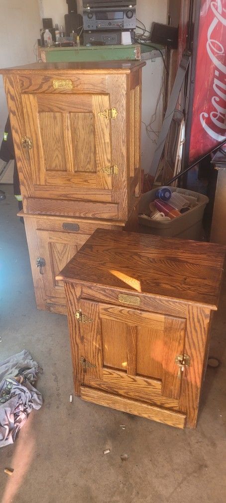 Antique white clad end tables Solid Oak