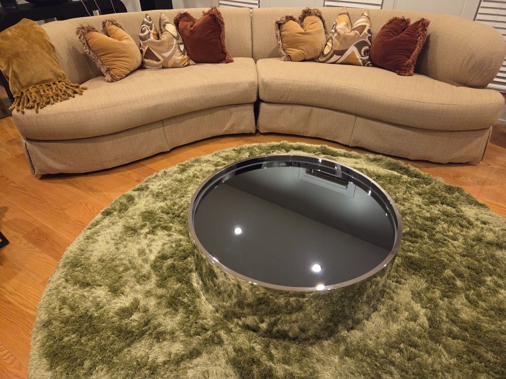 Chic Curved Neutral Sofa