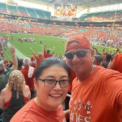 University Of Miami Vs Clemson University Tickets 10/21/2023 Section 135 Row 17 Seats 1&2 Plus Orange Parking  
