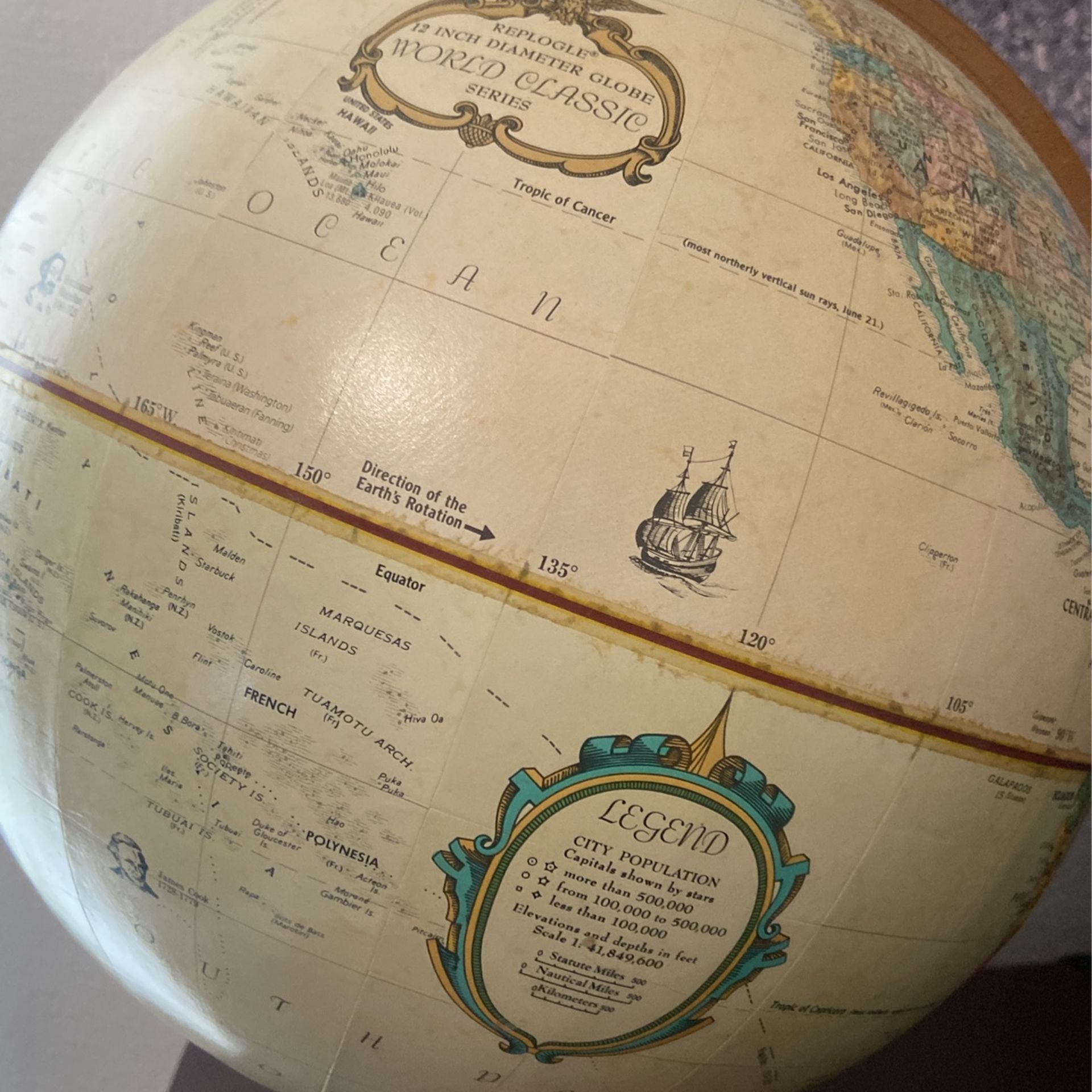 Replogle Lenox, 12"/30cm diameter Antique Style, Desktop Globe, Classic World Globe with up-to-date Cartography, Made in USA