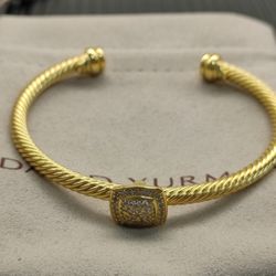 David Yurman 4mm Full Diamond Square Diamond Link Bracelet