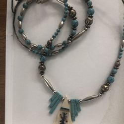 Indian turquoise necklace￼