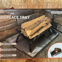 Adjustable fireplace tray