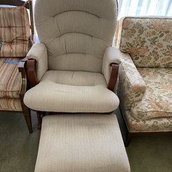 Rocking  Glider Chair With Foot Rest Stool 