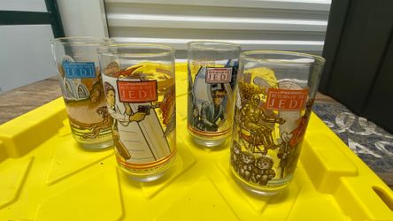 Vintage 1983 Star Wars Return of the Jedi Burger King Collector Glasses - Set of 4