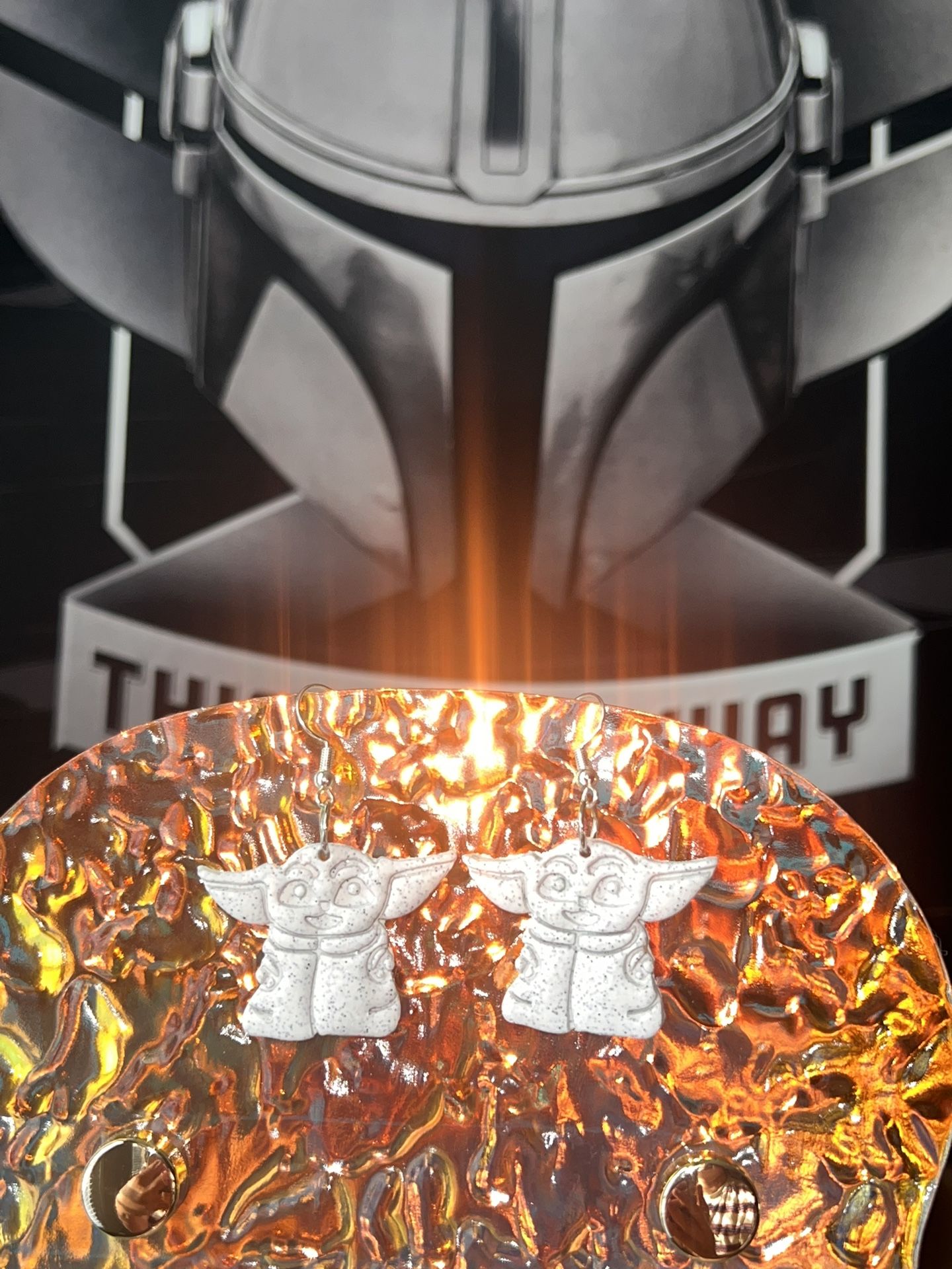 Star Wars Polymer Clay Earrings With Sterling Skillet Backing Hooks