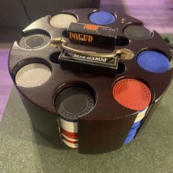 Spinning Poker Dealer Carousel With Chips