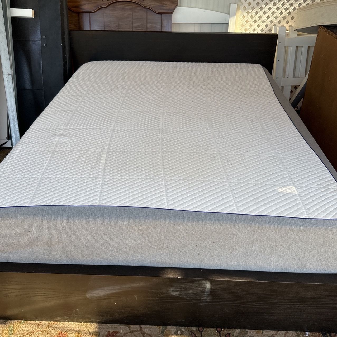 IKEA, MALM queen size bed with nectar, memory foam mattress