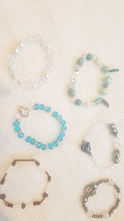 6 small handmade bracelets