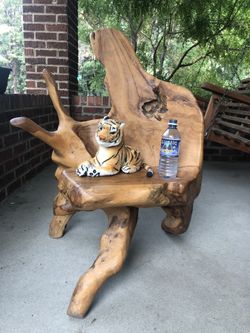 Solid wood bench