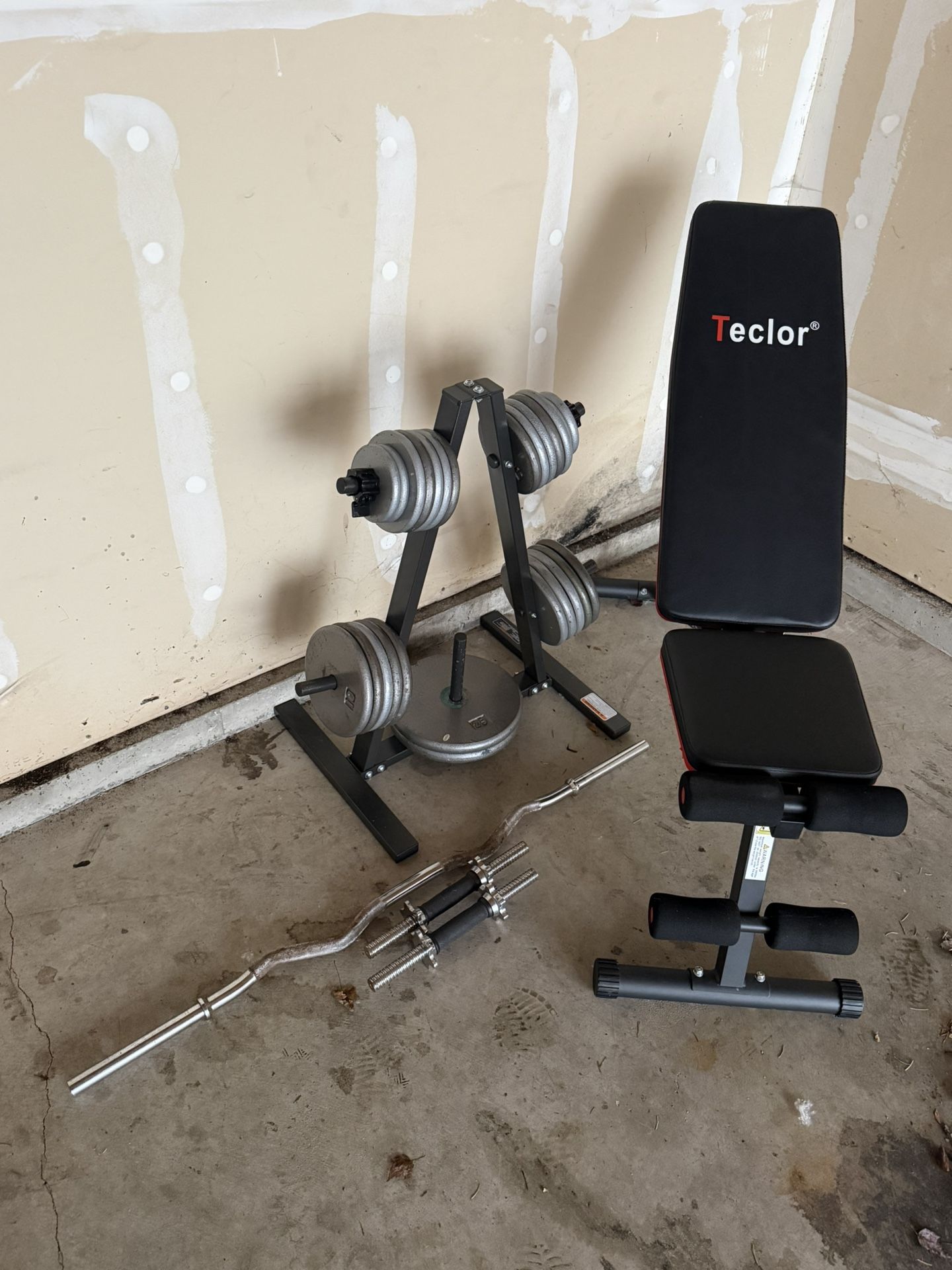 Adjustable Dumbbells And EZ Bar