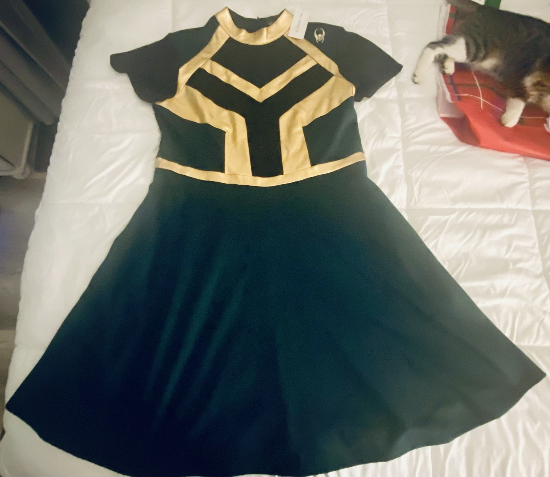 Her Universe Marvel Loki Mock Neck Mesh Inset Panel Dress Plus Size